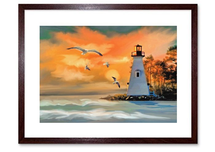 Digital Art Lighthouse Framed Print